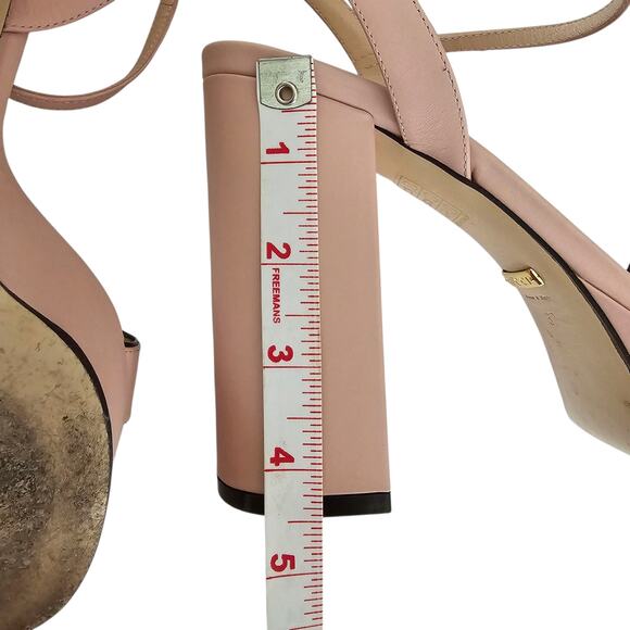 Gucci GG Marmont Platform Sandal Size 37 US 7 Light Baby Pink Block Heel - Picture 11 of 12